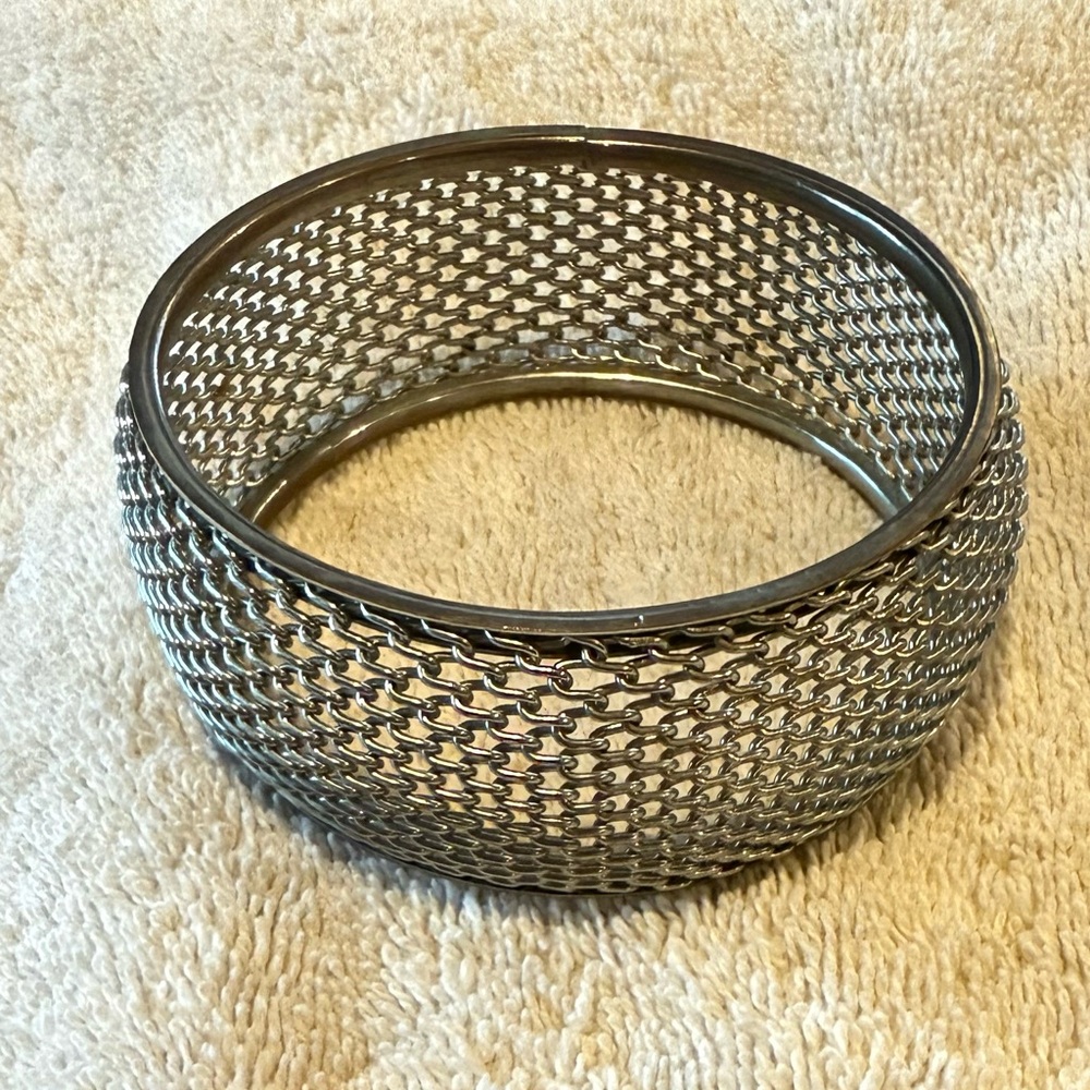 Silver Mesh Bangle Bracelet